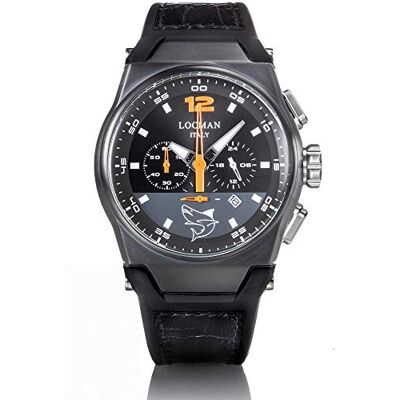 Locman Montre chronographe pour homme à la mode code 0555K01S-BKORGPK, bracelet Locman Montre chronographe pour homme à la mode code 0555K01S-BKORGPK, bracelet