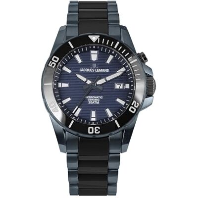 JACQUES LEMANS Hybromatic 1-2222B Montre automatique pour homme, Bracelet JACQUES LEMANS Hybromatic 1-2222B Montre automatique pour homme, Bracelet