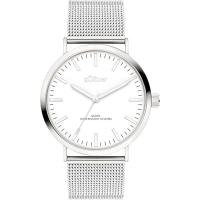s.Oliver Montre pour femme Ronde Argent 38 mm Élégante montre pour femme en acier inoxydable poli avec mouvement à quartz Étanche 5 ATM Résistante aux rayures s.Oliver Montre pour femme Ronde Argent 38 mm Élégante montre pour femme en acier inoxydable poli avec mouvement à quartz Étanche 5 ATM Résistante aux rayures