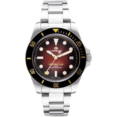 Lorenz Sporting Club 090019DD Montre de sport pour homme Montre à quartz suisse en acier Plongeur jusqu'à 100 mètres Lorenz Sporting Club 090019DD Montre de sport pour homme Montre à quartz suisse en acier Plongeur jusqu'à 100 mètres