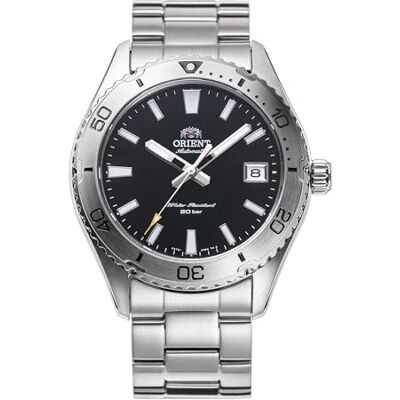 Orient Sports Mako 40 mm Montre pour homme automatique à remontage manuel étanche AC0Q, Acier noir graphite, Sportif Orient Sports Mako 40 mm Montre pour homme automatique à remontage manuel étanche AC0Q, Acier noir graphite, Sportif