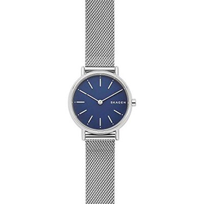 Skagen Montre Signatur Lille pour Femme, Mouvement à Quartz à Deux Aiguilles de Couleur argentée avec Bracelet en Acier Inoxydable ou en Cuir Skagen Montre Signatur Lille pour Femme, Mouvement à Quartz à Deux Aiguilles de Couleur argentée avec Bracelet en Acier Inoxydable ou en Cuir