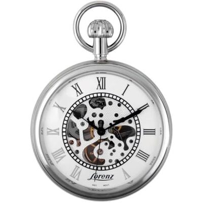 Lorenz Squelette 030277AA Montre de poche mécanique à remontage manuel Cadran avec mouvement visible et chiffres arabes Inclus dans la boîte stand pour appui et chaîne en acier Lorenz Squelette 030277AA Montre de poche mécanique à remontage manuel Cadran avec mouvement visible et chiffres arabes Inclus dans la boîte stand pour appui et chaîne en acier