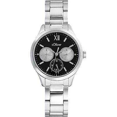 s.Oliver Montre à quartz multifonction pour femme en acier inoxydable avec bracelet en acier inoxydable 2034596, Bracelet s.Oliver Montre à quartz multifonction pour femme en acier inoxydable avec bracelet en acier inoxydable 2034596, Bracelet