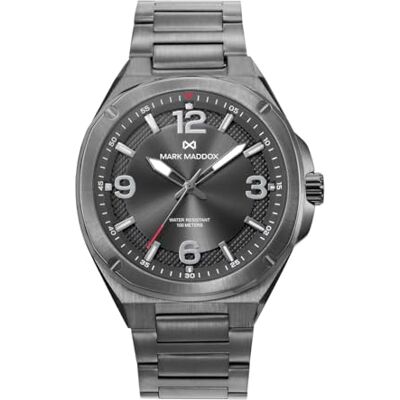 Mark Maddox Montre homme HM1020-15 Analogique en acier IP gris avec bracelet en acier, gris Mark Maddox Montre homme HM1020-15 Analogique en acier IP gris avec bracelet en acier, gris