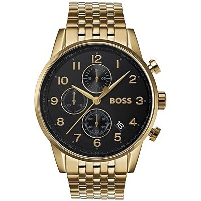 Boss Montre Chronographe à Quartz pour homme avec Bracelet en Acier Inoxydable doré 1513531 Boss Montre Chronographe à Quartz pour homme avec Bracelet en Acier Inoxydable doré 1513531