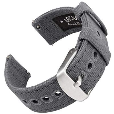 Archer Watch Straps Bracelets de Montre en Toile à Dégagement Rapide (Gris Ardoise, 18mm) Archer Watch Straps Bracelets de Montre en Toile à Dégagement Rapide (Gris Ardoise, 18mm)
