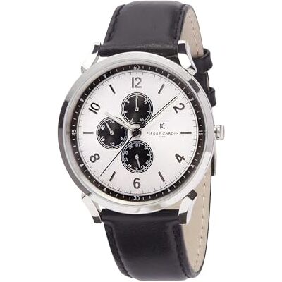 Pierre Cardin Montre Homme Multi-Cadrans Quartz Pigalle Nine, Argent/Blanc, sangle Pierre Cardin Montre Homme Multi-Cadrans Quartz Pigalle Nine, Argent/Blanc, sangle