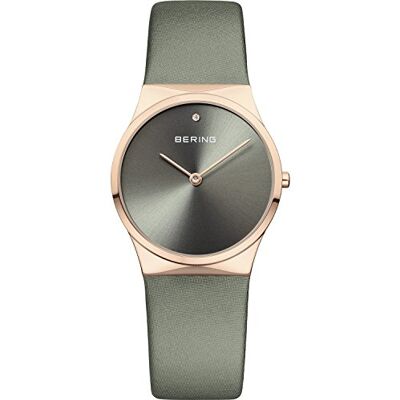 BERING Femmes Analogique Quartz Classic Collection Montre avec Bracelet en Cuir Satin & Verre Saphir 12130-667 BERING Femmes Analogique Quartz Classic Collection Montre avec Bracelet en Cuir Satin & Verre Saphir 12130-667