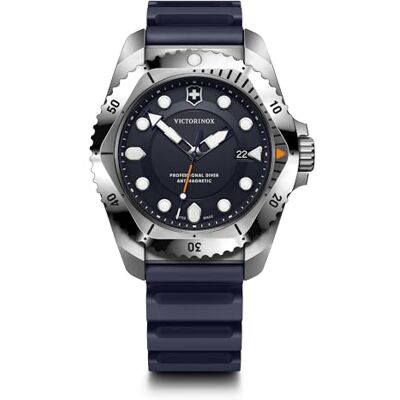 Victorinox Montre Homme Dive Pro Ø 43 mm, Swiss Made, Quartz Analogique, Étanche jusqu’à 300 m, Verre Saphir, Bracelet Caoutchouc, Bleu Victorinox Montre Homme Dive Pro Ø 43 mm, Swiss Made, Quartz Analogique, Étanche jusqu’à 300 m, Verre Saphir, Bracelet Caoutchouc, Bleu
