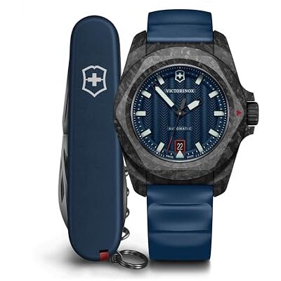 Victorinox 242022.1 I.N.O.X. Auto 41, cadran noir, cadran BLE, caoutchouc BLE, bleu Victorinox 242022.1 I.N.O.X. Auto 41, cadran noir, cadran BLE, caoutchouc BLE, bleu