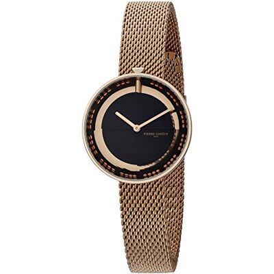 Pierre Cardin Montre Femme Analogique Quartz Marais, Or Rose/Noir, bracelet Pierre Cardin Montre Femme Analogique Quartz Marais, Or Rose/Noir, bracelet