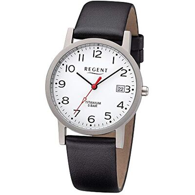REGENT 11190181 Montre à quartz analogique pour homme avec bracelet en cuir REGENT 11190181 Montre à quartz analogique pour homme avec bracelet en cuir