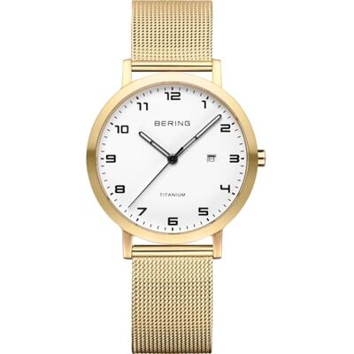 BERING Montre femme titanium acier milanais doré BERING Montre femme titanium acier milanais doré