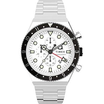 Timex TW2V69900 Montre chronographe à quartz pour homme avec bracelet en acier inoxydable, Argenté., Bracelet Timex TW2V69900 Montre chronographe à quartz pour homme avec bracelet en acier inoxydable, Argenté., Bracelet