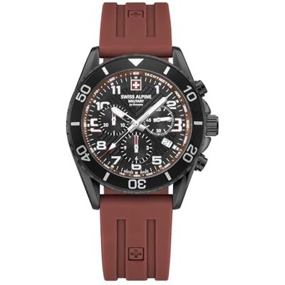 Alpine 7029.9 Montre chronographe à quartz analogique en silicone pour homme, Sw/Silicone/Rouge 9876sam, bracelet Alpine 7029.9 Montre chronographe à quartz analogique en silicone pour homme, Sw/Silicone/Rouge 9876sam, bracelet