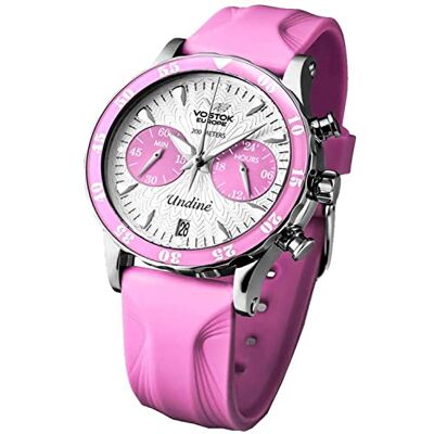 Vostok Europe Undine Montre pour femme avec 2 bracelets de rechange Chronographe Date 20 ATM Vostok Europe Undine Montre pour femme avec 2 bracelets de rechange Chronographe Date 20 ATM