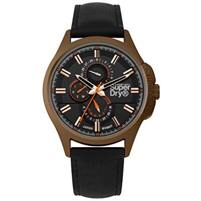 Superdry SYG258BBRG Montre à quartz pour homme avec bracelet en cuir, Bracelet Superdry SYG258BBRG Montre à quartz pour homme avec bracelet en cuir, Bracelet
