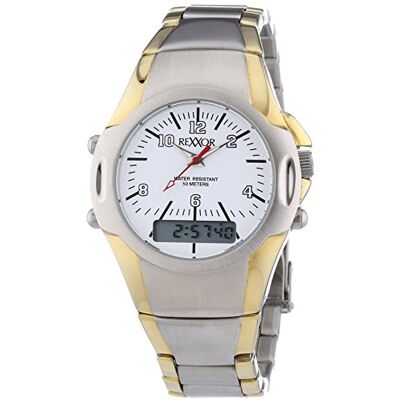 Rexxor 242-8900-18 Montre Homme Quartz Analogique et digitale Alarme/Chronomètre/Aiguilles lumineuses/Boussole Bracelet Acier Inoxydable Multicolore, Blanc/Multicolore, bracelet Rexxor 242-8900-18 Montre Homme Quartz Analogique et digitale Alarme/Chronomètre/Aiguilles lumineuses/Boussole Bracelet Acier Inoxydable Multicolore, Blanc/Multicolore, bracelet