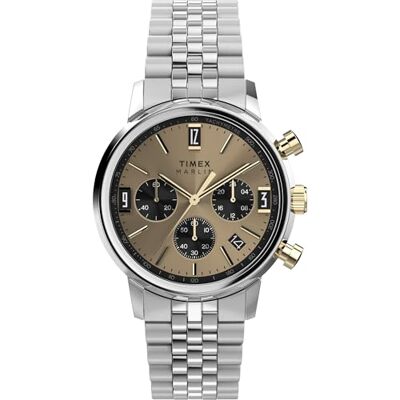 Timex Montre automatique Marlin pour homme 40 mm, Acier inoxydable/bicolore/champagne, Classique Timex Montre automatique Marlin pour homme 40 mm, Acier inoxydable/bicolore/champagne, Classique
