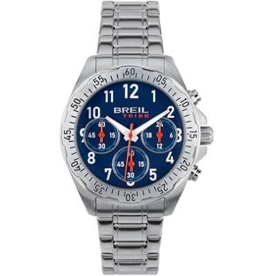 BREIL Montre homme, collection GROW UP, mouvement à quartz analogique, résistant à l'eau jusqu'à 50 mètres, idées cadeaux pour homme, Argent, Orange, 37, Moderne BREIL Montre homme, collection GROW UP, mouvement à quartz analogique, résistant à l'eau jusqu'à 50 mètres, idées cadeaux pour homme, Argent, Orange, 37, Moderne