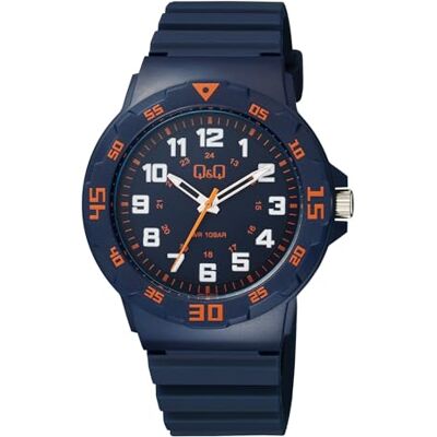 Q&Q Montre Homme Silicone Boucle Ardillon 10 Bar Analogique Quartz VR18J012Y, Noir , Classique Q&Q Montre Homme Silicone Boucle Ardillon 10 Bar Analogique Quartz VR18J012Y, Noir , Classique