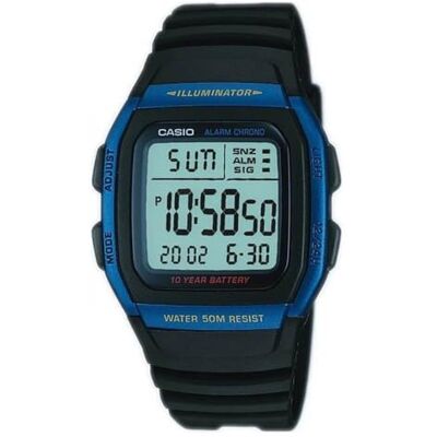 Casio , Montre numérique w-96h-2avdf avec illumineur, pour hommes, bracelet en plastique et cadran bleu, bleu, bracelet Casio , Montre numérique w-96h-2avdf avec illumineur, pour hommes, bracelet en plastique et cadran bleu, bleu, bracelet