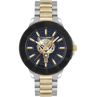 Philipp Plein Plein Sport City Rush PSAEA0824 Montre analogique à quartz pour homme en acier inoxydable, Bicolore/bleu/acier Psaea0824 Philipp Plein Plein Sport City Rush PSAEA0824 Montre analogique à quartz pour homme en acier inoxydable, Bicolore/bleu/acier Psaea0824