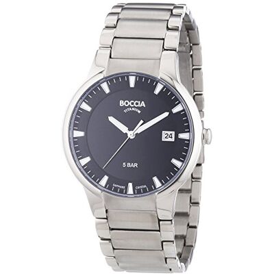 Boccia Horloge 3576-01, Noir/Argent, Bracelet Boccia Horloge 3576-01, Noir/Argent, Bracelet