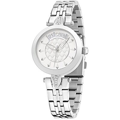 Just Cavalli Just Florence R7253149503 Montre à quartz pour femme avec affichage analogique et bracelet en acier inoxydable orange, blanc/orange, Sangle Just Cavalli Just Florence R7253149503 Montre à quartz pour femme avec affichage analogique et bracelet en acier inoxydable orange, blanc/orange, Sangle