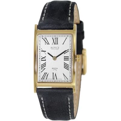 Boccia Montre à quartz analogique pour femme avec bracelet en cuir 3285-09, Doré/noir, bracelet Boccia Montre à quartz analogique pour femme avec bracelet en cuir 3285-09, Doré/noir, bracelet