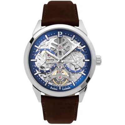 Pierre Lannier Montre automatique squelette cuir collection Monarck Pierre Lannier Montre automatique squelette cuir collection Monarck