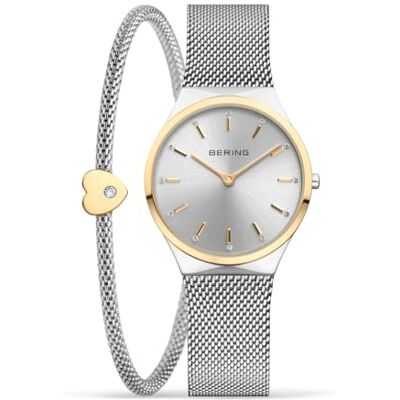 BERING Montre à quartz pour femme Collection Classic Avec acier inoxydable et verre saphir 12131-014-GWP, argenté, Bracelet BERING Montre à quartz pour femme Collection Classic Avec acier inoxydable et verre saphir 12131-014-GWP, argenté, Bracelet