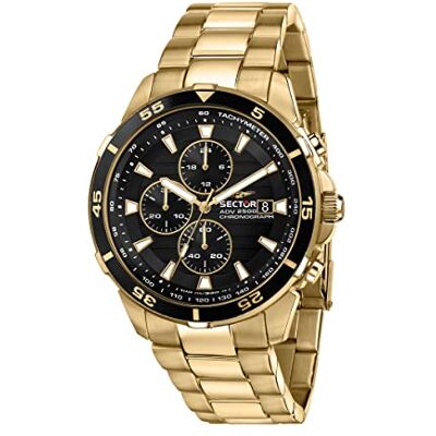 Sector No Limits Montre Homme, Collection ADV2500, Chronographe, en Acier, PVD Or Jaune R3273643008, Or Jaune, 43mm, bracelet Sector No Limits Montre Homme, Collection ADV2500, Chronographe, en Acier, PVD Or Jaune R3273643008, Or Jaune, 43mm, bracelet