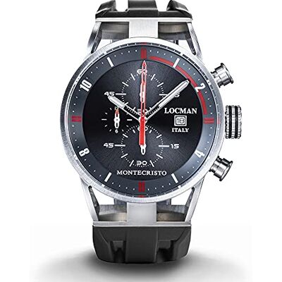 Locman Montre chronographe Homme Montecristo Noir, Bracelet Locman Montre chronographe Homme Montecristo Noir, Bracelet