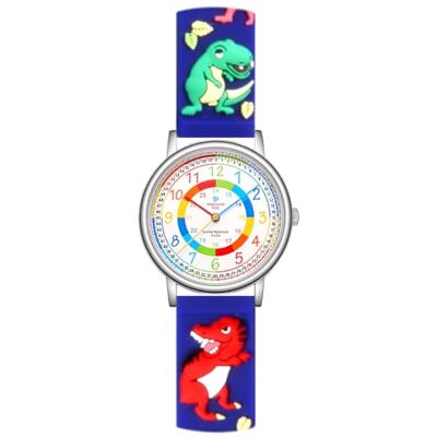 Alienwork Enfants Montre d'Apprentissage Enfants Garçons Filles Temps d'Apprentissage Silicone Léger Doux Imperméable, T-rex/Dino/Argent/Multicolore/Bracelet Caoutchouc Bleu Marine-Multicolore Alienwork Enfants Montre d'Apprentissage Enfants Garçons Filles Temps d'Apprentissage Silicone Léger Doux Imperméable, T-rex/Dino/Argent/Multicolore/Bracelet Caoutchouc Bleu Marine-Multicolore