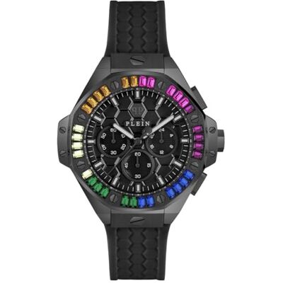 Philipp Plein Plein $KELETON ROYAL Montre analogique automatique unisexe 42 mm, Noir, sangle Philipp Plein Plein $KELETON ROYAL Montre analogique automatique unisexe 42 mm, Noir, sangle