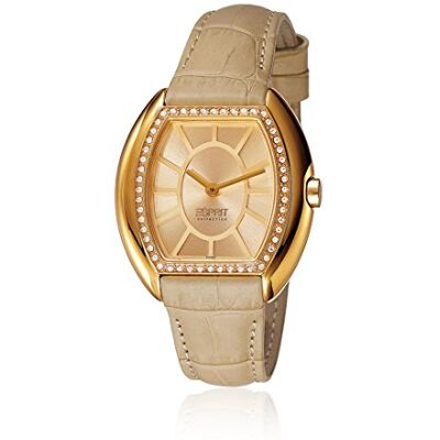 ESPRIT EL101142F04 Montre Femme Quartz Analogique Bracelet Cuir doré, Doré/Doré, sangle ESPRIT EL101142F04 Montre Femme Quartz Analogique Bracelet Cuir doré, Doré/Doré, sangle