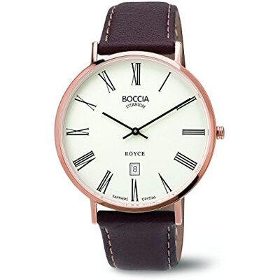 Boccia 3589-06 Montre Homme Quartz Analogique Bracelet Cuir Marron Boccia 3589-06 Montre Homme Quartz Analogique Bracelet Cuir Marron