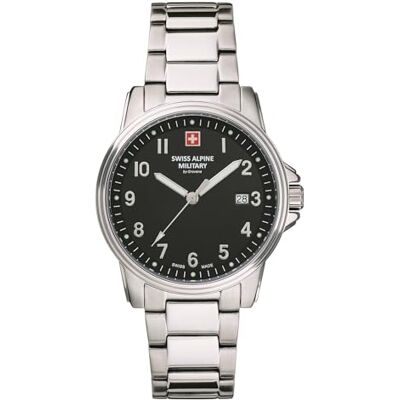 Alpine 7011.1 Montre analogique à quartz en acier inoxydable pour homme, Acier / Acier / Noir 1137sam, Bracelet Alpine 7011.1 Montre analogique à quartz en acier inoxydable pour homme, Acier / Acier / Noir 1137sam, Bracelet