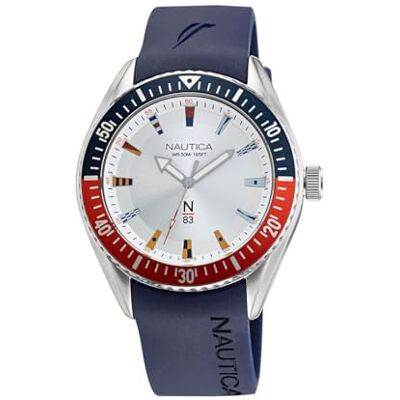 Nautica Montre décontractée NAPFWF014, bleu, Sangle Nautica Montre décontractée NAPFWF014, bleu, Sangle