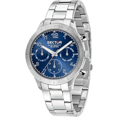 Sector No Limits Montre à quartz analogique pour femme avec bracelet en acier inoxydable R3253578012, bleu, Bracelet Sector No Limits Montre à quartz analogique pour femme avec bracelet en acier inoxydable R3253578012, bleu, Bracelet