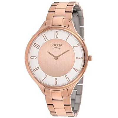 Boccia Montre Femme Quartz Analogique Titane 3240-06, Or rose, Bracelet Boccia Montre Femme Quartz Analogique Titane 3240-06, Or rose, Bracelet