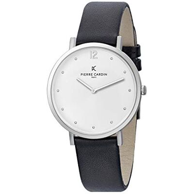 Pierre Cardin Montre Femme Analogique Quartz Belleville Simplicity, Noir/Blanc, Sangle Pierre Cardin Montre Femme Analogique Quartz Belleville Simplicity, Noir/Blanc, Sangle