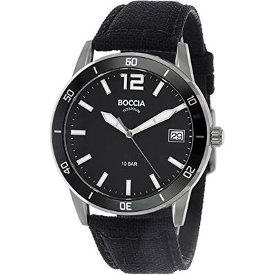 Boccia Montre pour Homme. 3594-03, Noir, Sangle Boccia Montre pour Homme. 3594-03, Noir, Sangle