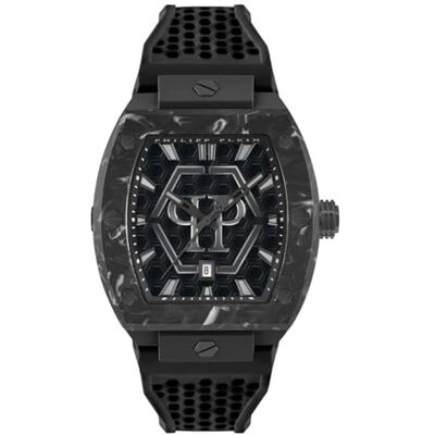 Philipp Plein The Hexagon Phantom Montre analogique à quartz pour homme en acier inoxydable Philipp Plein The Hexagon Phantom Montre analogique à quartz pour homme en acier inoxydable