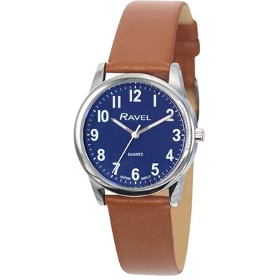 Ravel Plus Montre Homme du Quotidien avec Bracelet en Cuir Microfibre Quartz Analogique Japonais RP004M Brun/ton Argenté Ravel Plus Montre Homme du Quotidien avec Bracelet en Cuir Microfibre Quartz Analogique Japonais RP004M Brun/ton Argenté