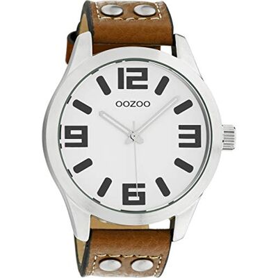 Oozoo Timepieces Montre analogique pour femmes avec bracelet en cuir, ronde, élégante, de qualité supérieure Oozoo Timepieces Montre analogique pour femmes avec bracelet en cuir, ronde, élégante, de qualité supérieure
