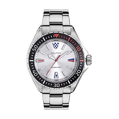 Nautica Montre Crandon Park pour homme, argent/noir, Plage de Crandon Park Nautica Montre Crandon Park pour homme, argent/noir, Plage de Crandon Park