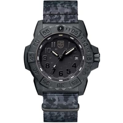 Luminox Navy Seal Foundation Montre pour homme 45 mm, édition spéciale, montre militaire CARBONOX™, montre à quartz suisse, étanche jusqu'à 200 m, auto-luminescente, Noir, 45mm, Bracelet Luminox Navy Seal Foundation Montre pour homme 45 mm, édition spéciale, montre militaire CARBONOX™, montre à quartz suisse, étanche jusqu'à 200 m, auto-luminescente, Noir, 45mm, Bracelet